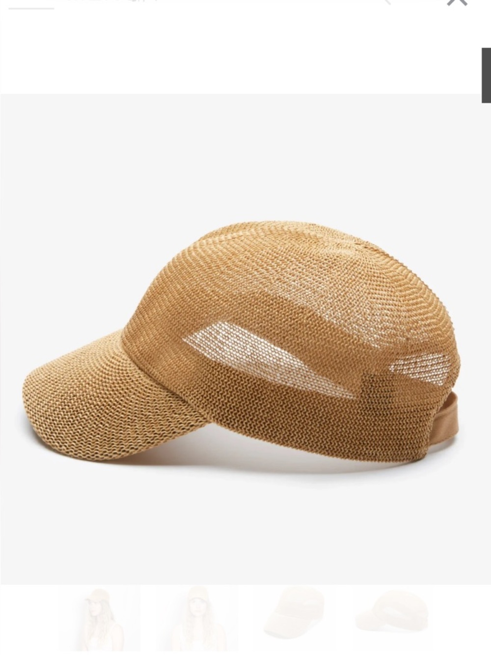 Wyeth Packable Paula Mesh Baseball Cap in Camel.
 UPF 50+ - Picture 3 of 5